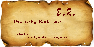 Dvorszky Radamesz névjegykártya